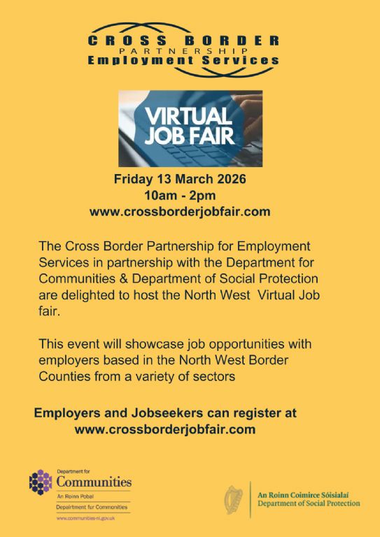 north west cross border region virtual jobfair - friday 13 march